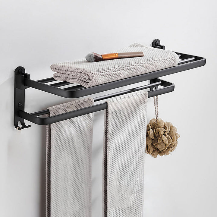 Lisslune | Modern Bathroom Accessories Set Black Towel Bar Paper Holder Bathroom Accessories Kit