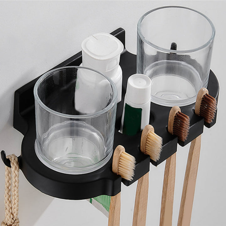 Lisslune | Modern Bathroom Accessories Set Black Towel Bar Paper Holder Bathroom Accessories Kit