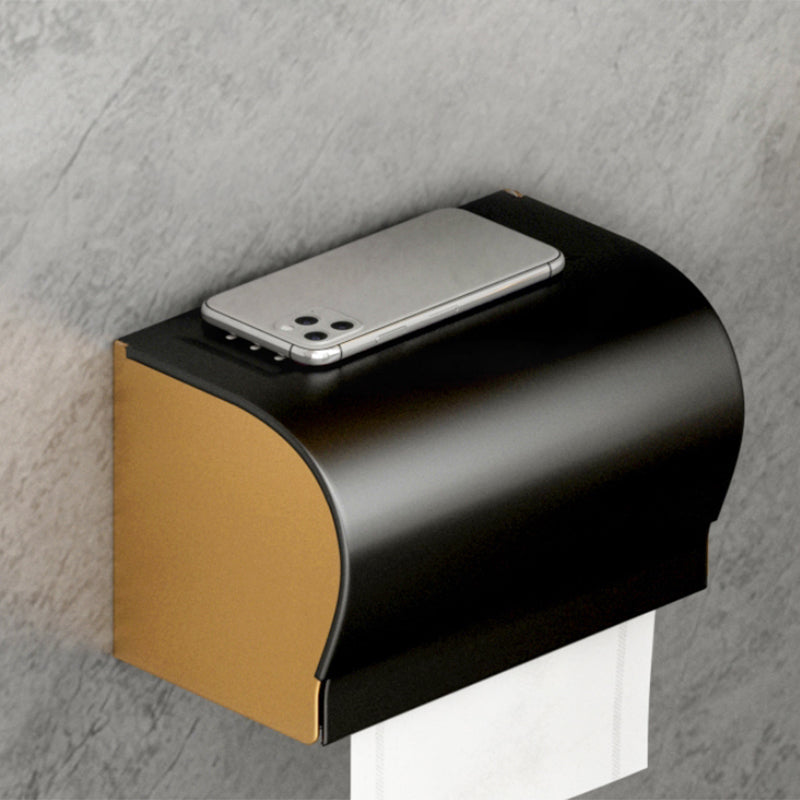 Lisslune | Modern Bathroom Accessory Set Paper Holder Towel Rod Black Bathroom Accessory Set