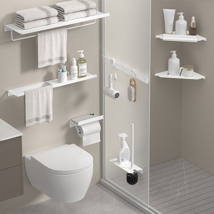 Lisslune | Modern White Bathroom Accessories Set Bathroom Shelf Paper Holder Bathroom Accessories Kit