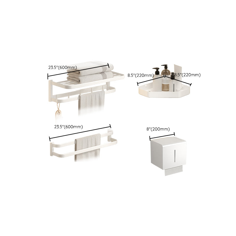 Lisslune | Modern White Bathroom Accessories Set Bathroom Shelf Paper Holder Bathroom Accessories Kit