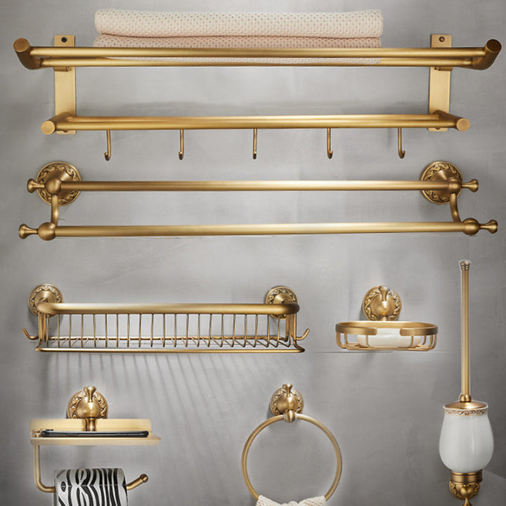 Lisslune | Modern Bathroom Accessory Set Paper Holder Bathroom Shelf Gold Bathroom Fittings Set