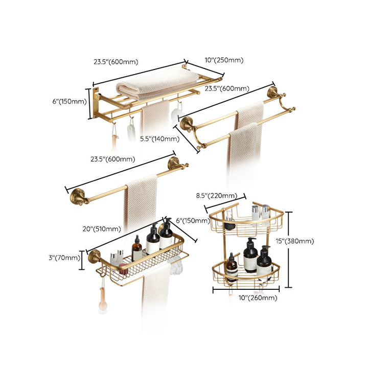 Lisslune | Modern Bathroom Accessory Set Paper Holder Bathroom Shelf Gold Bathroom Fittings Set