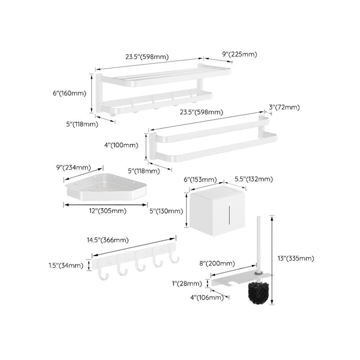 Lisslune | Modern Bathroom Accessory Set Paper Holder Bathroom Shelf Bathroom Accessory Kit