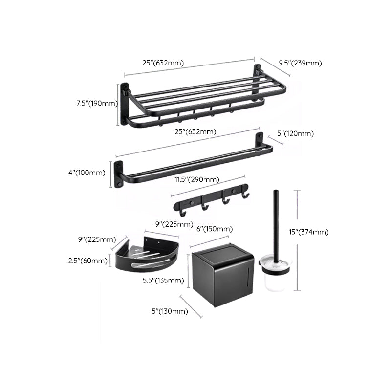Lisslune | Modern black bathroom accessories set towel holder bathroom shelf bathroom faucet set