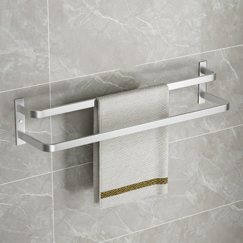 Lisslune | Modern Bath Accessory Set Silver Bathroom Shelf Towel Holder Bathroom Accessory Kit