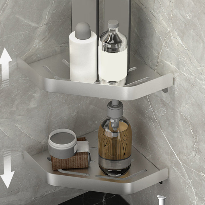 Lisslune | Modern Bath Accessory Set Silver Bathroom Shelf Towel Holder Bathroom Accessory Kit