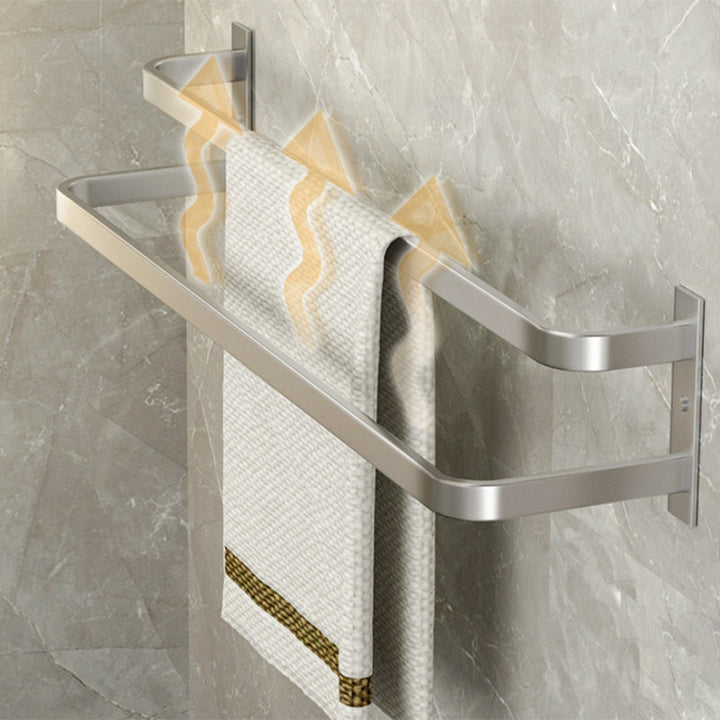 Lisslune | Modern Bath Accessory Set Silver Bathroom Shelf Towel Holder Bathroom Accessory Kit