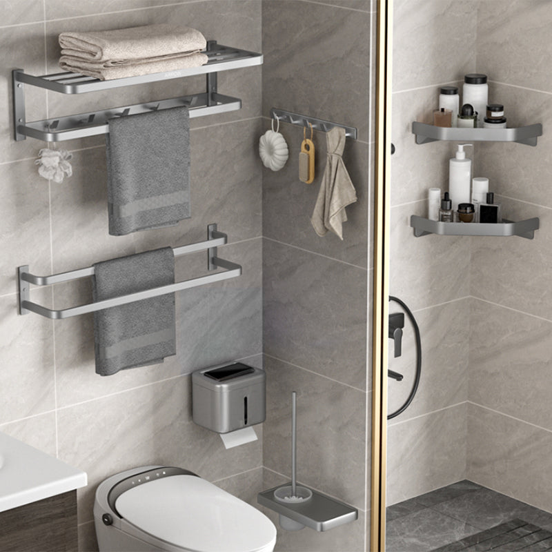 Lisslune | Modern Gray Bathroom Accessory Kit Paper Holder Bathroom Shelf Bathroom Hardware Set