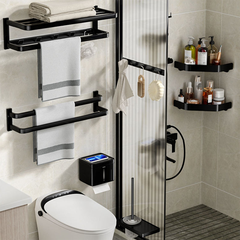 Lisslune | Modern Bathroom Set Towel Bar Paper Holder Black Bathroom Accessory Set