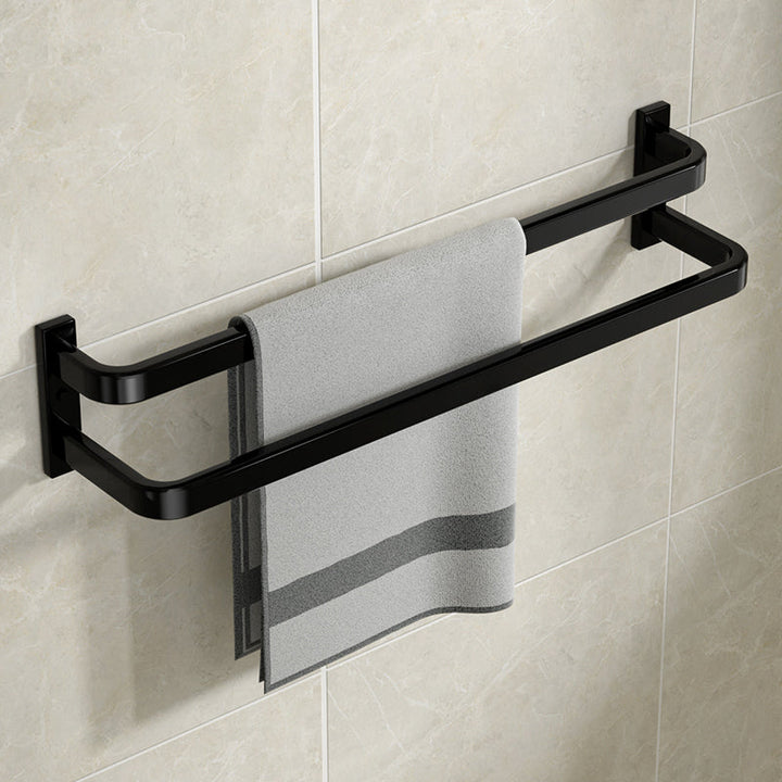 Lisslune | Modern Bathroom Set Towel Bar Paper Holder Black Bathroom Accessory Set