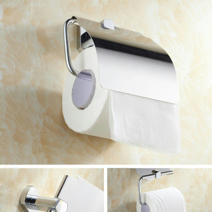 Lisslune | Modern bathroom accessory set paper holder towel bar stainless steel bathroom set