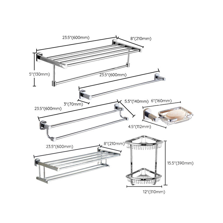 Lisslune | Modern bathroom accessory set paper holder towel bar stainless steel bathroom set