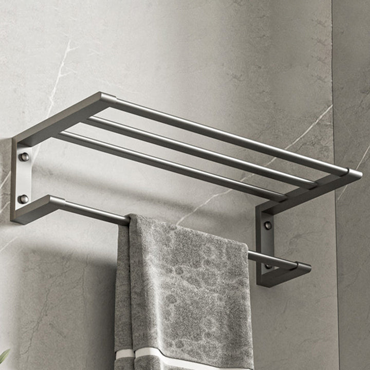 Lisslune | Modern bathroom accessory set bathroom shelf towel bar gray bath accessory set