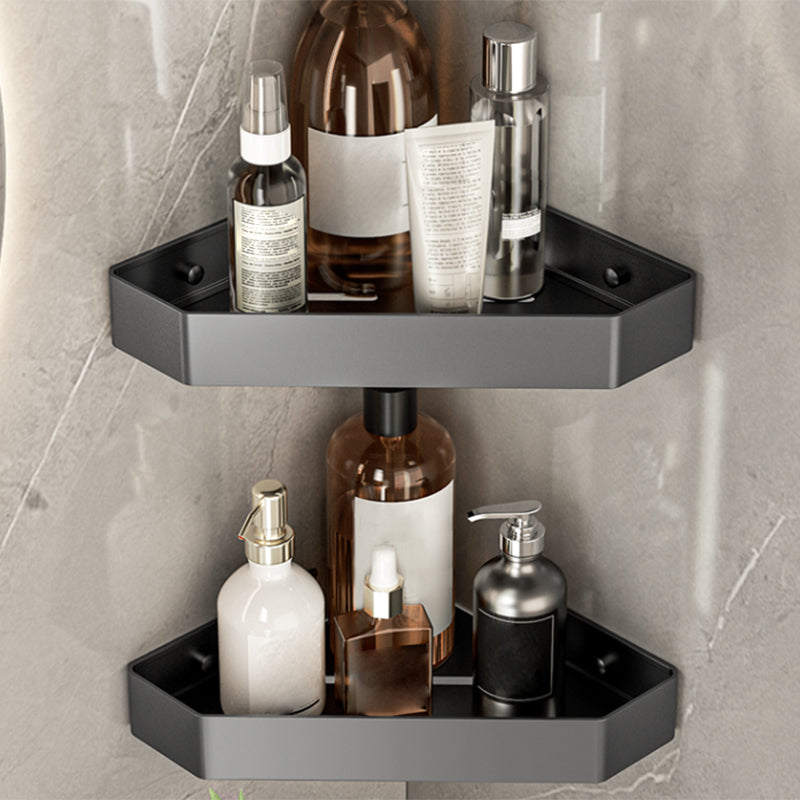 Lisslune | Modern bathroom accessory set bathroom shelf towel bar gray bath accessory set