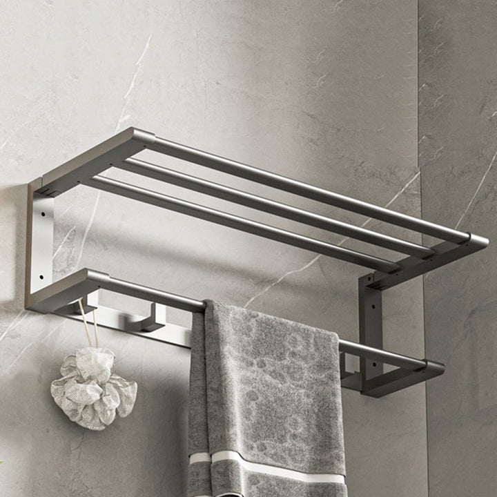 Lisslune | Modern bathroom accessory set bathroom shelf towel bar gray bath accessory set
