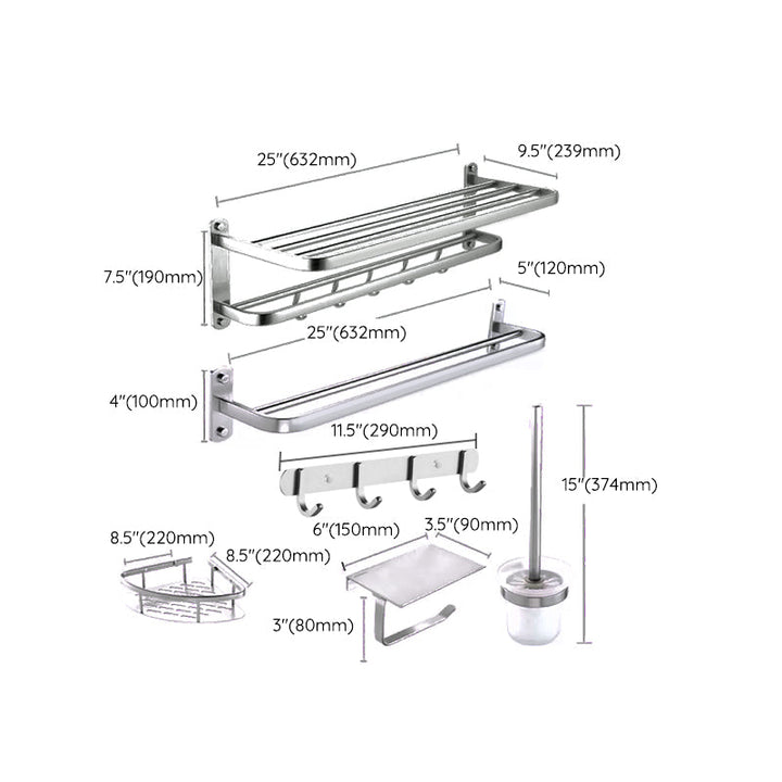 Lisslune | Modern Bathroom Set Paper Holder Bath Shelf Stainless Steel Bathroom Accessories Set