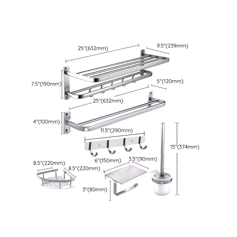 Lisslune | Modern Bathroom Set Tissue Holder Bath Shelf Stainless Steel Bathroom Accessory Set