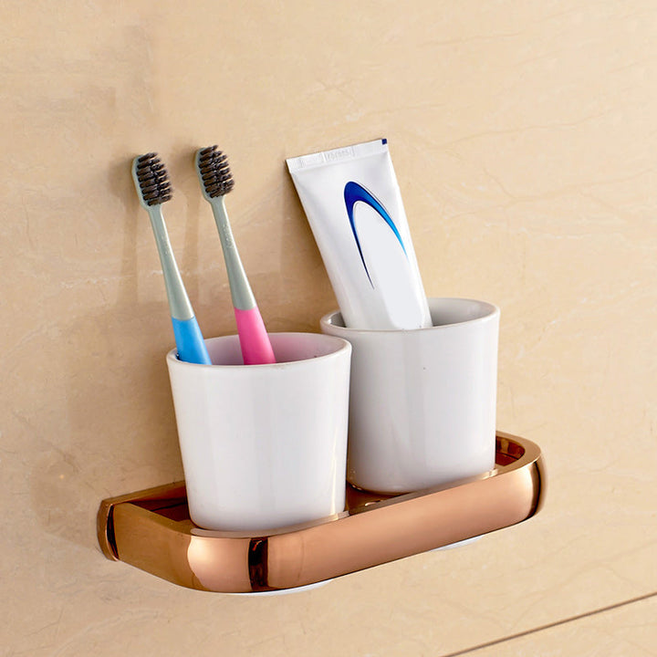 Lisslune | 6-piece Bathroom Accessory Set Vintage Brass Bath Hardware Set