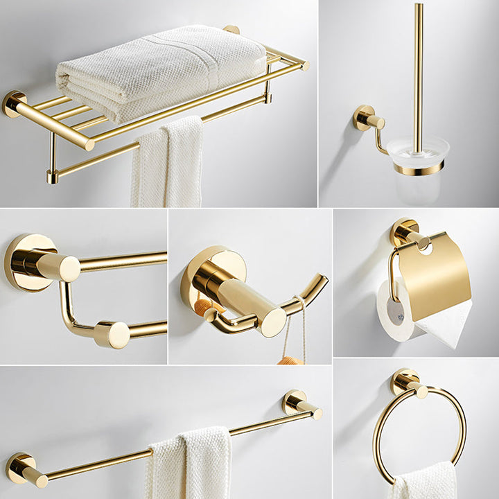 Lisslune | 4 Pieces Traditional Bathroom Accessory Set Brass Bathroom Set in Matte Gold