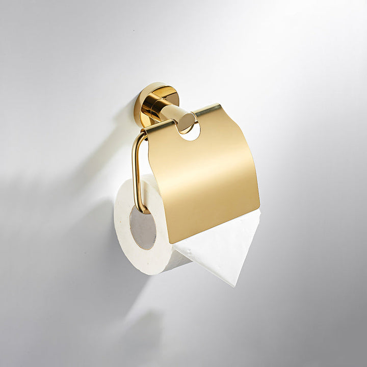 Lisslune | 4 Pieces Traditional Bathroom Accessory Set Brass Bathroom Set in Matte Gold