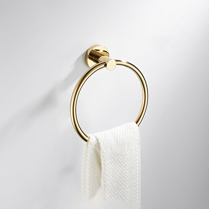 Lisslune | 4 Pieces Traditional Bathroom Accessory Set Brass Bathroom Set in Matte Gold