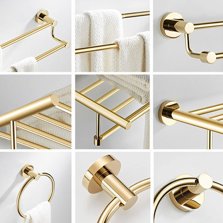 Lisslune | 4 Pieces Traditional Bathroom Accessory Set Brass Bathroom Set in Matte Gold