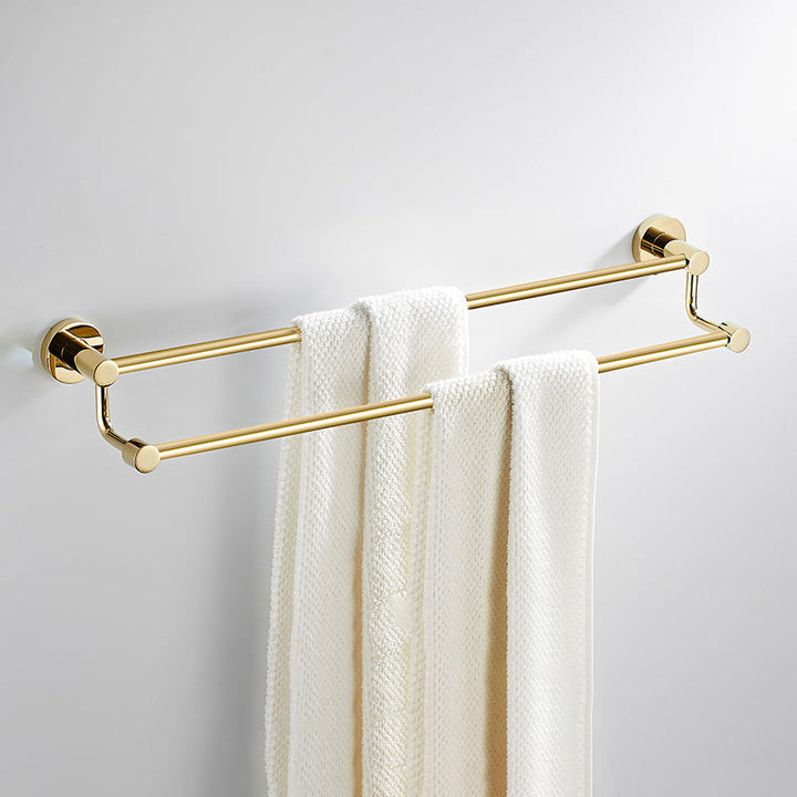 Lisslune | 4 Pieces Traditional Bathroom Accessory Set Brass Bathroom Set in Matte Gold