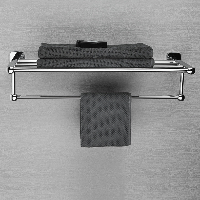 Lisslune | Polished Chrome Modernism Bathroom Accessory Set Bath Shelf / Towel Bar / Bathrobe Hook Included