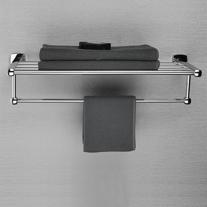 Lisslune | Polished Chrome Modernism Bathroom Accessory Set Bath Shelf / Towel Bar / Bathrobe Hook Included