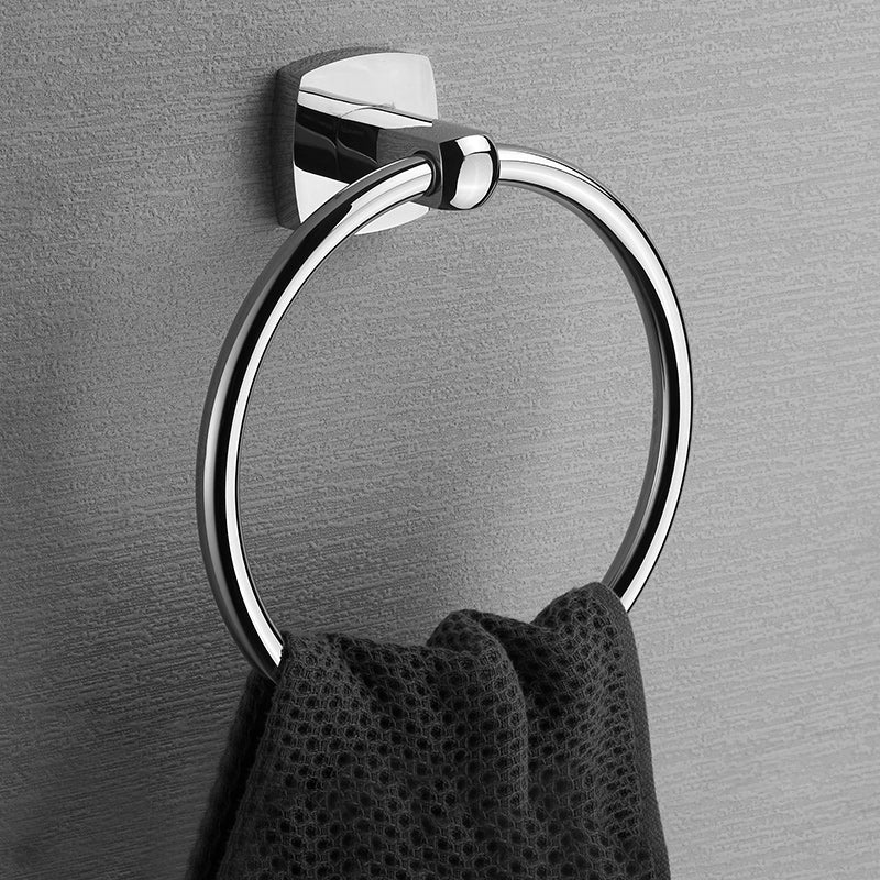 Lisslune | Polished Chrome Modernism Bathroom Accessory Set Bath Shelf / Towel Bar / Bathrobe Hook Included