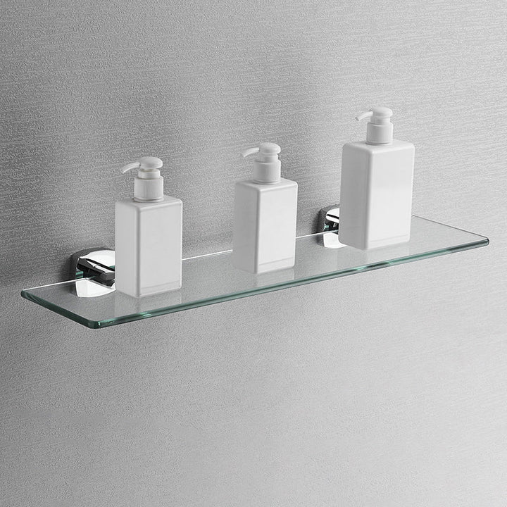 Lisslune | Polished Chrome Modernism Bathroom Accessory Set Bath Shelf / Towel Bar / Bathrobe Hook Included