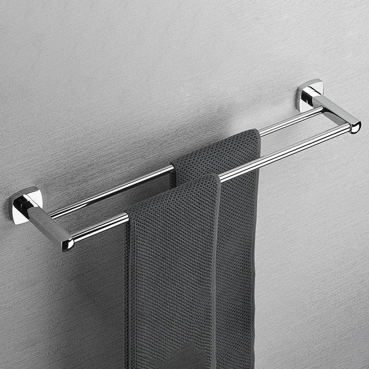 Lisslune | Polished Chrome Modernism Bathroom Accessory Set Bath Shelf / Towel Bar / Bathrobe Hook Included