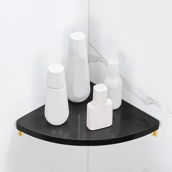 Lisslune | 2-piece Bathroom Hardware Set Metal and Marble Bathroom Shelf Set