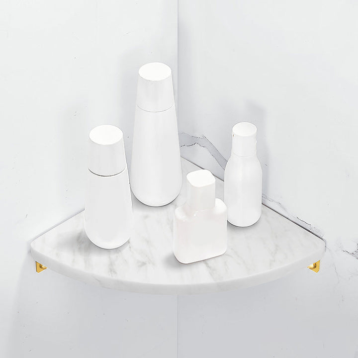 Lisslune | 2-piece bathroom fitting set metal and marble bathroom shelf set