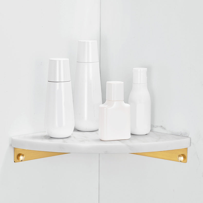 Lisslune | 2-piece bathroom fitting set metal and marble bathroom shelf set