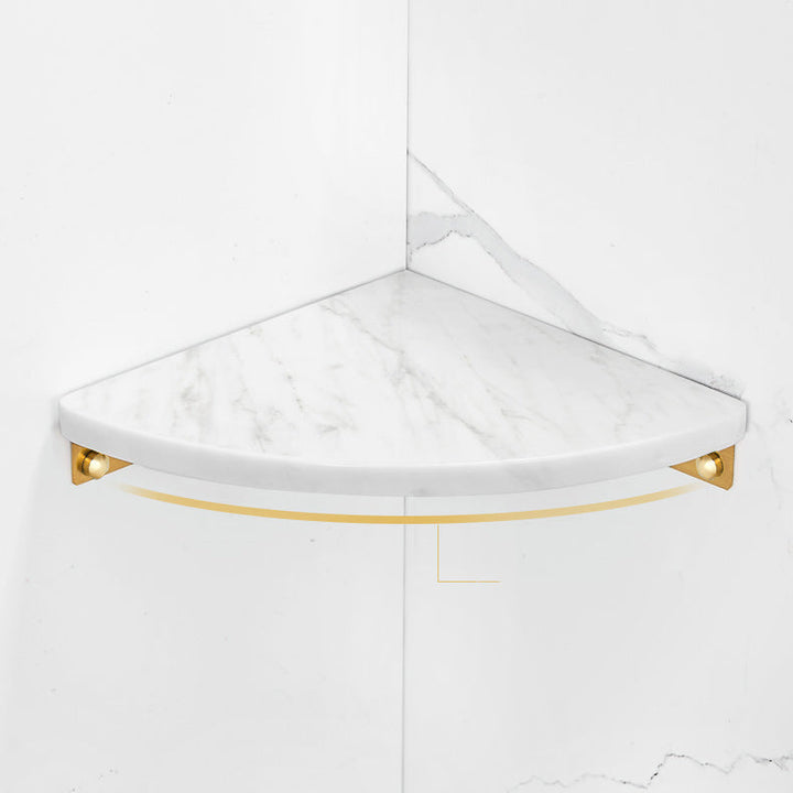 Lisslune | 2-piece Bathroom Hardware Set Metal and Marble Bathroom Shelf Set