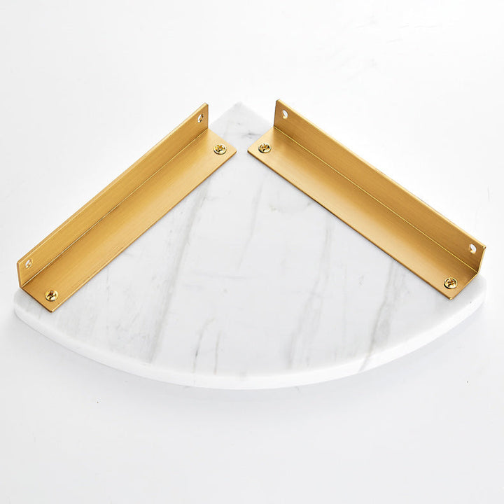 Lisslune | 2-piece bathroom fitting set metal and marble bathroom shelf set