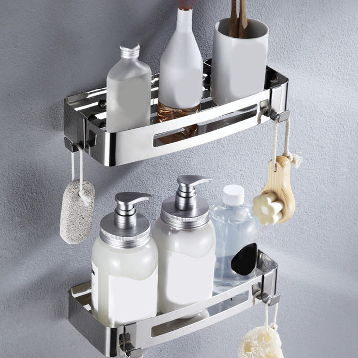 Lisslune | Modern Stainless Steel Bathroom Accessory Set Rectangular & Triangle Bathroom Shelf