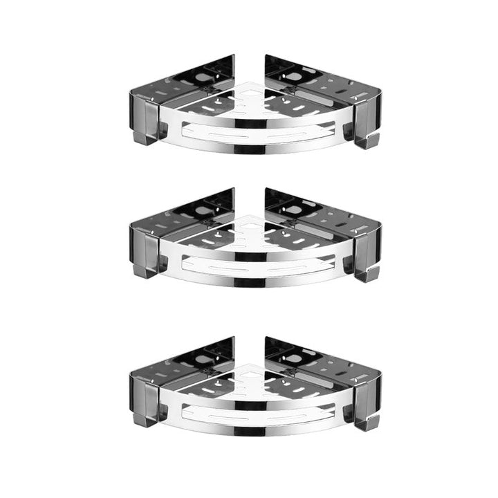 Lisslune | Modern Stainless Steel Bathroom Accessory Set Rectangular & Triangle Bathroom Shelf