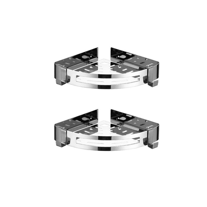 Lisslune | Modern Stainless Steel Bathroom Accessory Set Rectangular & Triangle Bathroom Shelf