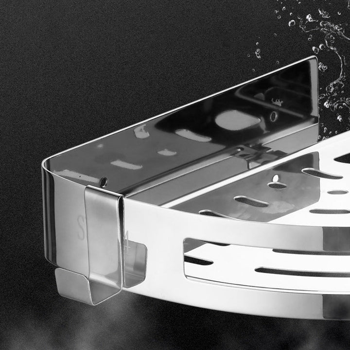 Lisslune | Modern Stainless Steel Bathroom Accessory Set Rectangular & Triangle Bathroom Shelf