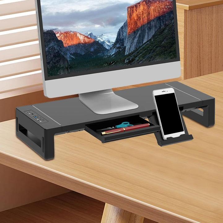 Lisslune | Height Adjustable Monitor Stand with Drawer – Stravon