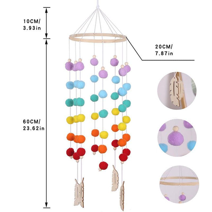 Lisslune | Rainbow Hairball Wind Chime - Playful Nordic Room Décor Accent