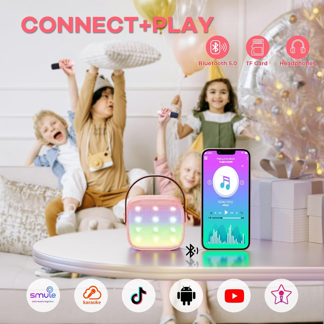 Lisslune | Portable Mini Karaoke Machine with Bluetooth Speaker & 2 Wireless Mics – Veylo