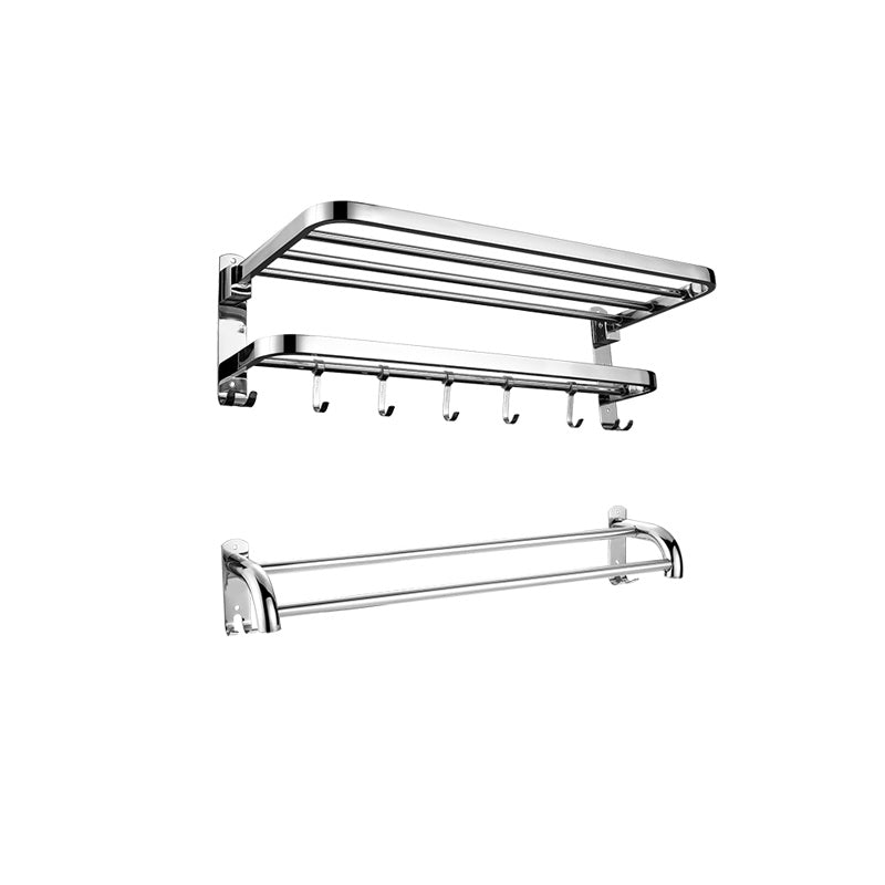 Lisslune | Modern Bathroom Accessory Set Made of Chrome-Plated Stainless Steel with Bathrobe Hook/Towel Bar