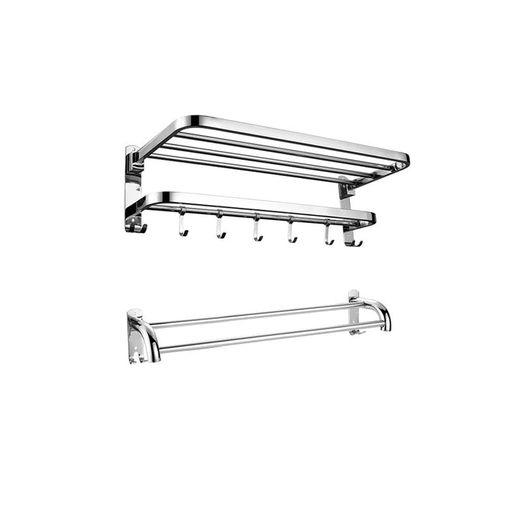 Lisslune | Modern Bathroom Accessory Set Made of Chrome-Plated Stainless Steel with Bathrobe Hook/Towel Bar