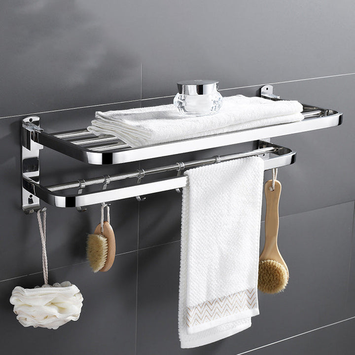 Lisslune | Modern Bathroom Accessory Set Made of Chrome-Plated Stainless Steel with Bathrobe Hook/Towel Bar