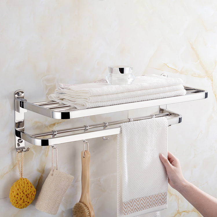 Lisslune | Modern Bathroom Accessory Set Made of Chrome-Plated Stainless Steel with Bathrobe Hook/Towel Bar
