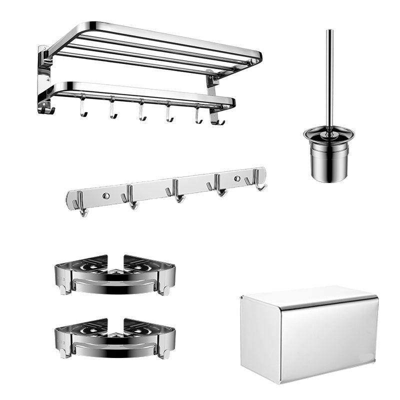 Lisslune | Modern Bathroom Accessory Set Made of Chrome-Plated Stainless Steel with Bathrobe Hook/Towel Bar